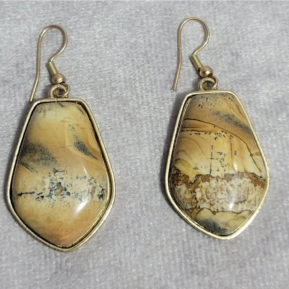 Picture‎ Jasper Earrings and Pendant Necklace